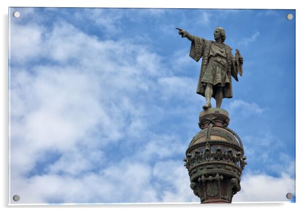 Columbus Monument in Barcelona Acrylic by Artur Bogacki
