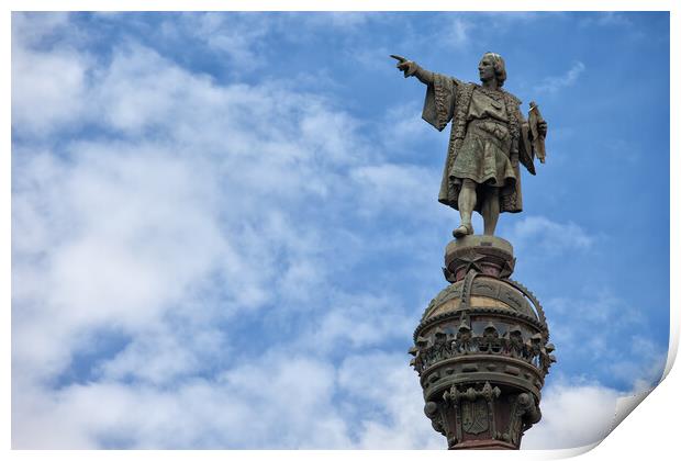Columbus Monument in Barcelona Print by Artur Bogacki