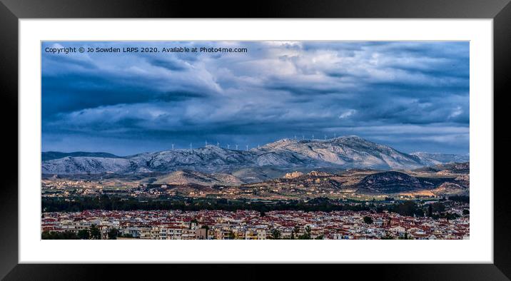 Storm approaching, Nafplio Greece Framed Mounted Print by Jo Sowden