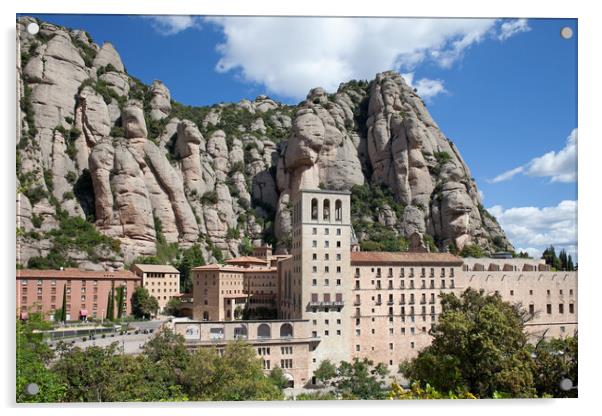 Montserrat Monastery in Catalonia Acrylic by Artur Bogacki