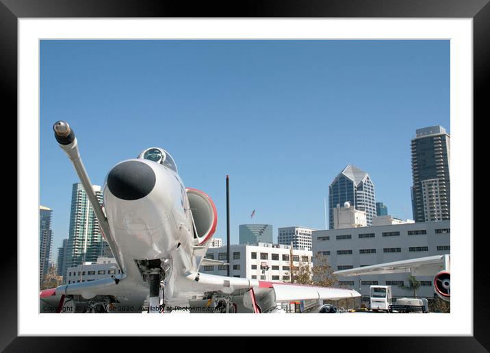 A4 Skywhawk USS Midway Framed Mounted Print by chris hyde