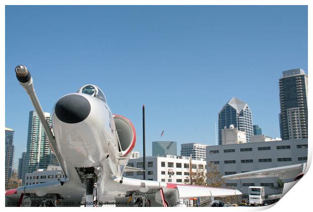 A4 Skywhawk USS Midway Print by chris hyde
