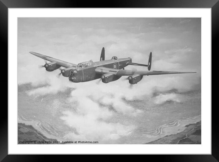 Avro Lancaster Coming Home Framed Mounted Print by chris hyde