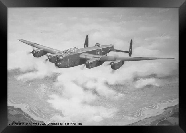 Avro Lancaster Coming Home Framed Print by chris hyde