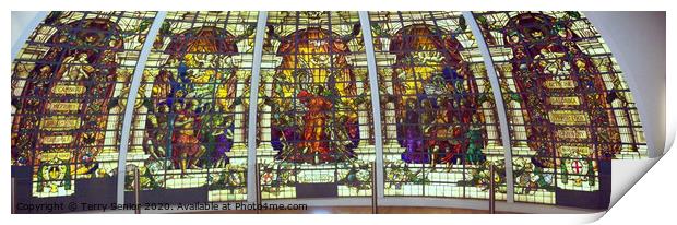 Panorama Stained glass memorial Print by Terry Senior