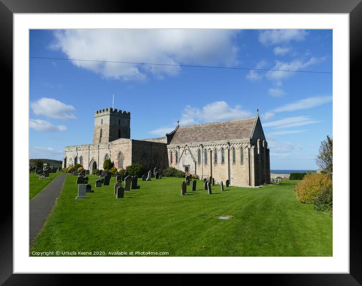 St Aidan's Church Bamburgh Northumberland Framed Mounted Print by Ursula Keene