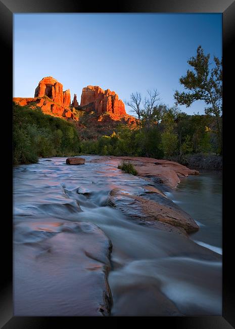 Red Rock Sunset  Framed Print by Mike Dawson