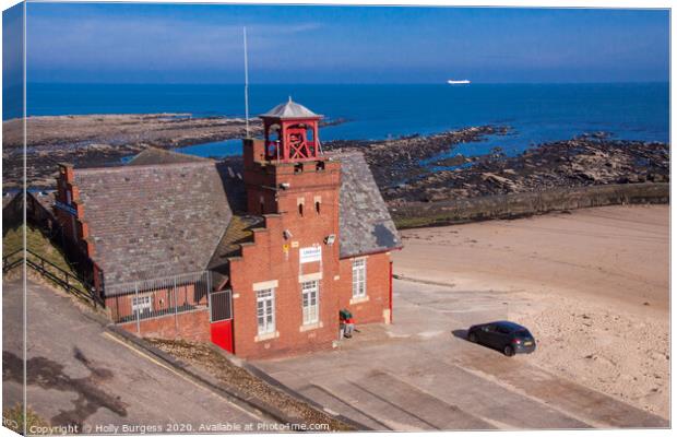 Captivating Cullercoats Tyneside Vista Canvas Print by Holly Burgess