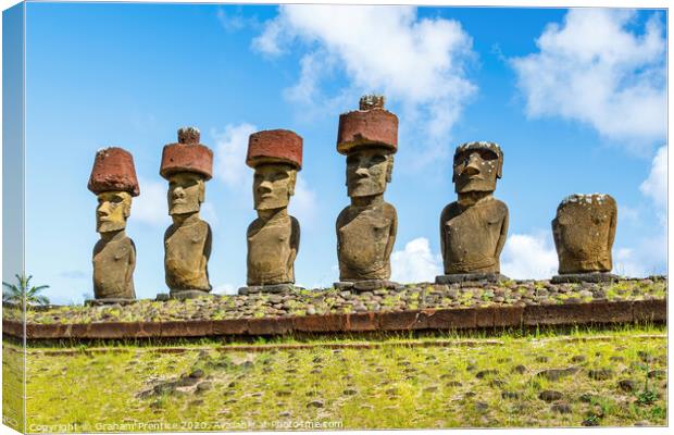 Easter Island Statues Canvas Print by Graham Prentice