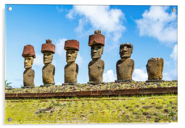 Easter Island Statues Acrylic by Graham Prentice