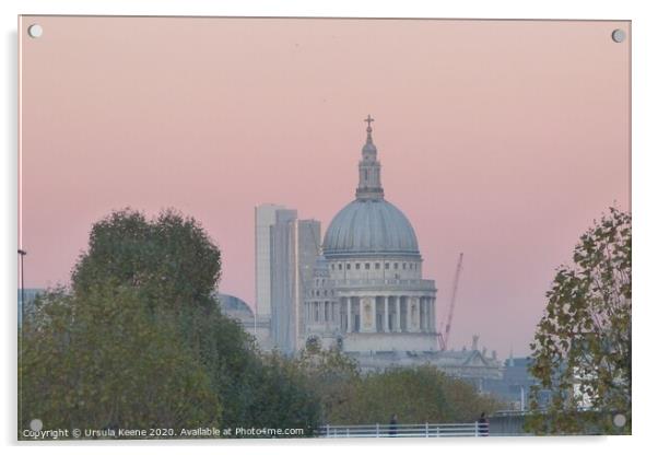 St Paul’s Cathedral in pink  Acrylic by Ursula Keene