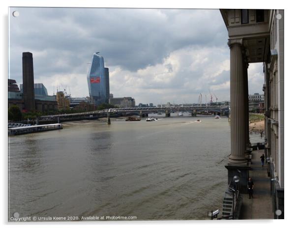 London Millennium Footbridge from Southwark Bridge Acrylic by Ursula Keene