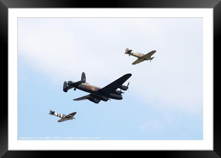 Battle of Britain memorial fly past Framed Mounted Print by Paul Clifton