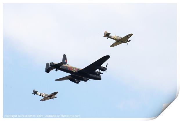 Battle of Britain memorial fly past Print by Paul Clifton