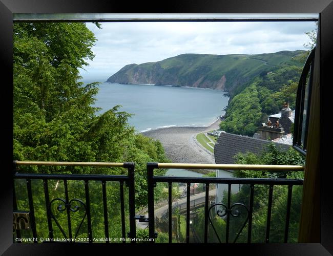 Lynmouth below from Cliff railway  Framed Print by Ursula Keene