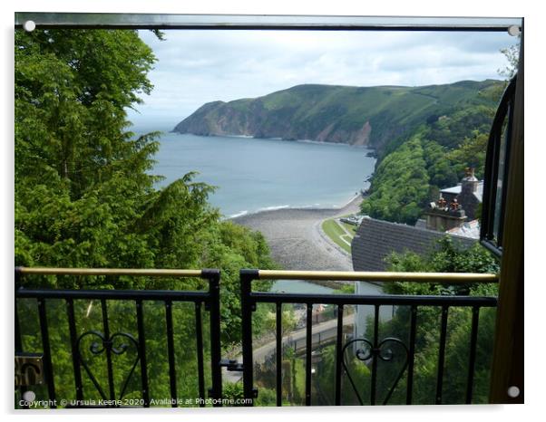 Lynmouth below from Cliff railway  Acrylic by Ursula Keene