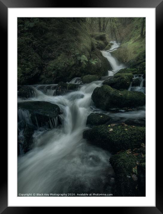 Mossy Seat Falls Framed Mounted Print by Black Key Photography