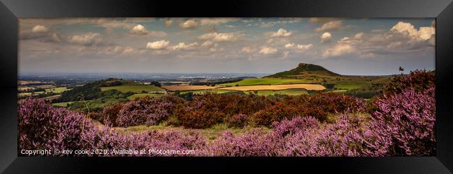 Roseberry heather - Pano Framed Print by kevin cook