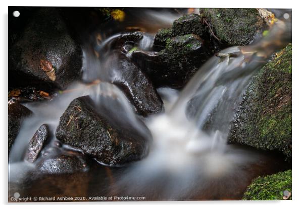 Long exposure of a fast flowing River Rivelin near Acrylic by Richard Ashbee