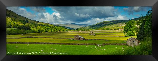Field of Barns - Pano Framed Print by kevin cook