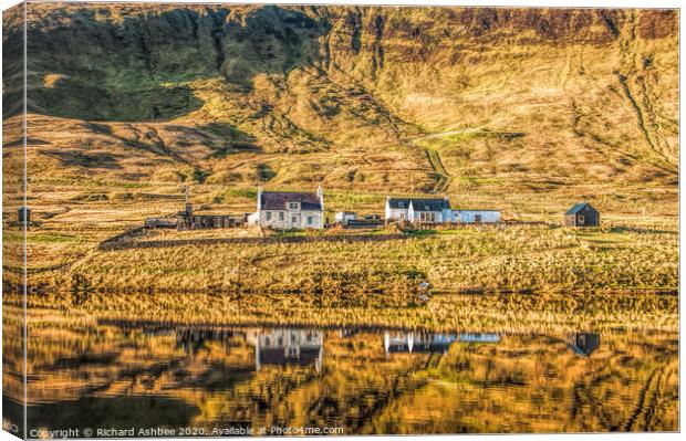 Reflections in Weisdale Voe Shetland Canvas Print by Richard Ashbee