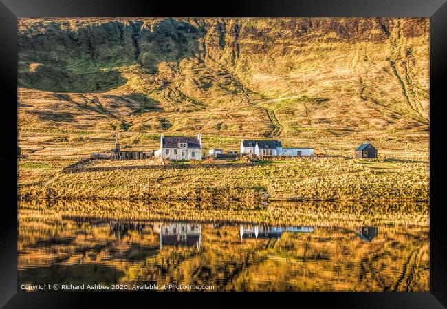 Reflections in Weisdale Voe Shetland Framed Print by Richard Ashbee