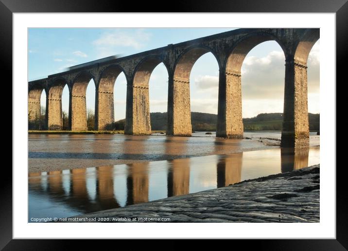 A Dash Across The Viaduct. Framed Mounted Print by Neil Mottershead