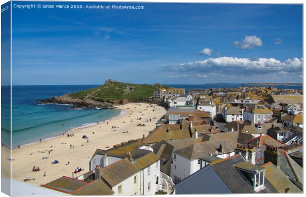 St Ives Rooftops Canvas Print by Brian Pierce