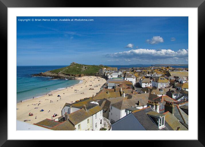 St Ives Rooftops Framed Mounted Print by Brian Pierce