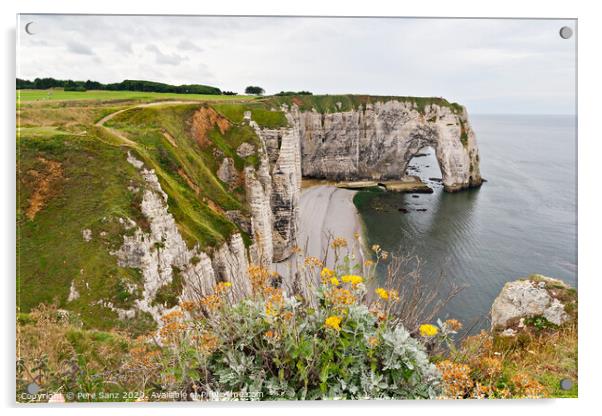 Cliffs of Etretat, Normandy, France Acrylic by Pere Sanz