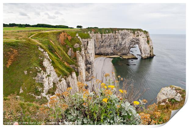 Cliffs of Etretat, Normandy, France Print by Pere Sanz