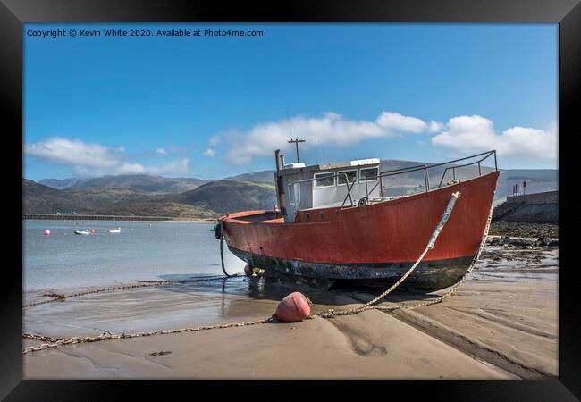 Old fishing boat Barmouth Framed Print by Kevin White