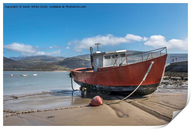 Old fishing boat Barmouth Print by Kevin White