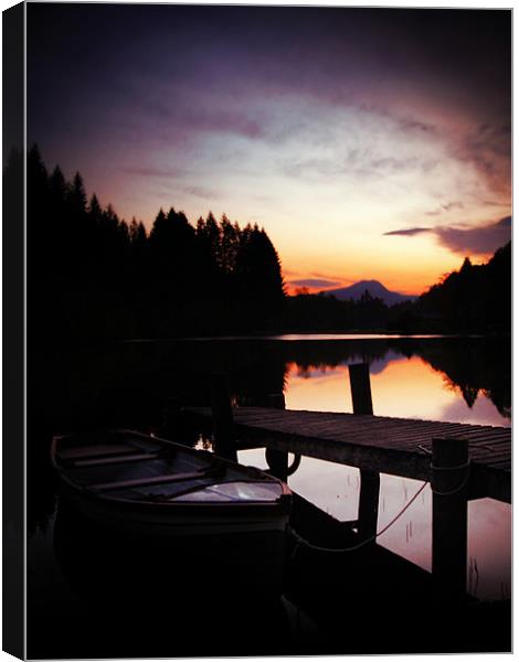 Loch Ard, Spring Sunset 2 Canvas Print by Aj’s Images