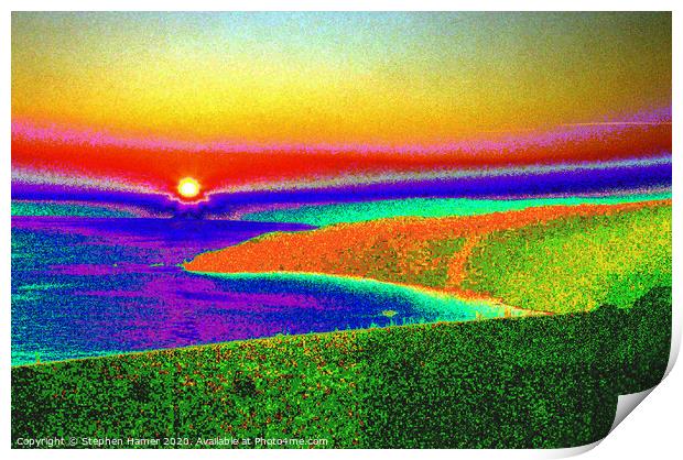 Psychedelic Sunset Print by Stephen Hamer