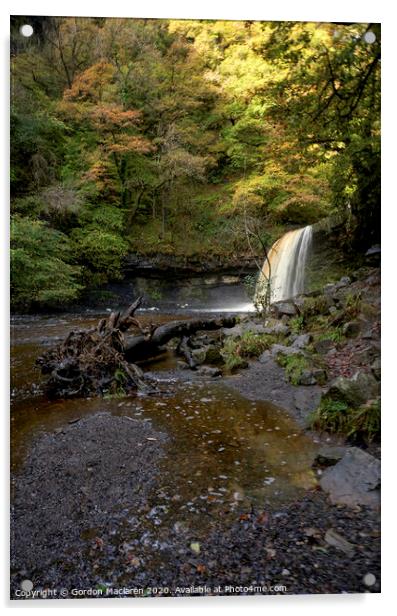 Sgwd Gwladys Waterfall, Brecon Beacons National Park Acrylic by Gordon Maclaren