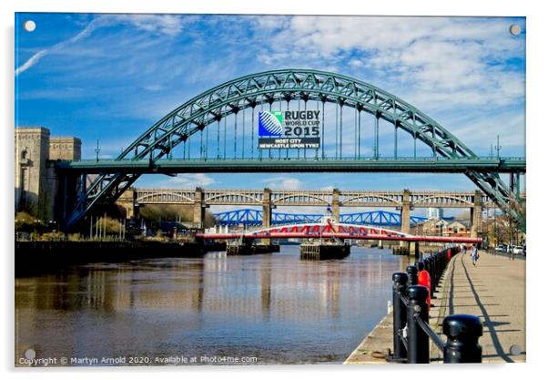 Newcastle Upon Tyne Bridges and Quayside Acrylic by Martyn Arnold