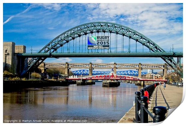 Newcastle Upon Tyne Bridges and Quayside Print by Martyn Arnold