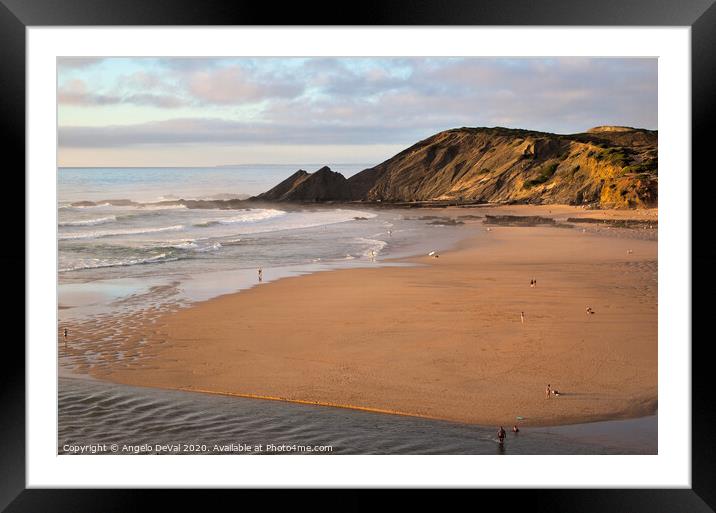 Amoreira Beach Welcoming Sunset 3 Framed Mounted Print by Angelo DeVal