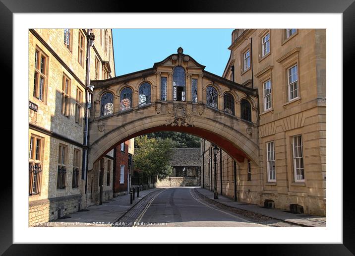 The Romantic Bridge of Sighs Framed Mounted Print by Simon Marlow