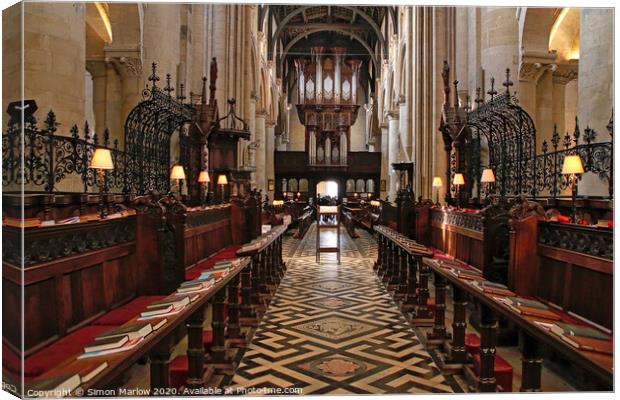 The inside of Christ Church Oxford Canvas Print by Simon Marlow