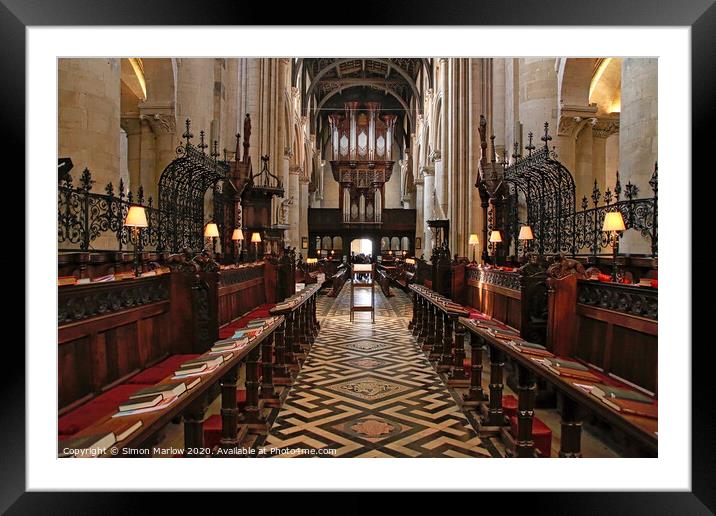 The inside of Christ Church Oxford Framed Mounted Print by Simon Marlow