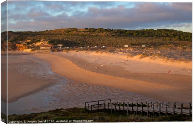 End of the day in Amoreira beach 2 Canvas Print by Angelo DeVal