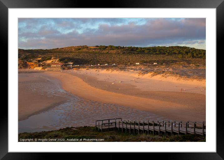 End of the day in Amoreira beach 2 Framed Mounted Print by Angelo DeVal