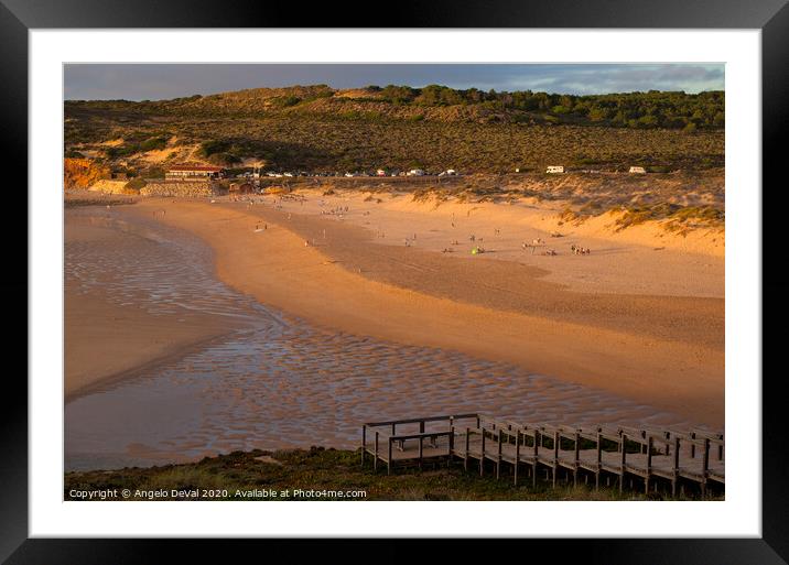 End of the day in Amoreira beach Framed Mounted Print by Angelo DeVal