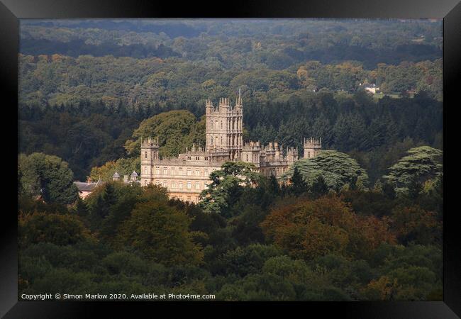 Majestic Highclere Castle Beyond Downton Abbey Framed Print by Simon Marlow