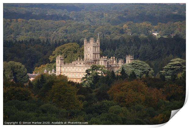 Majestic Highclere Castle Beyond Downton Abbey Print by Simon Marlow