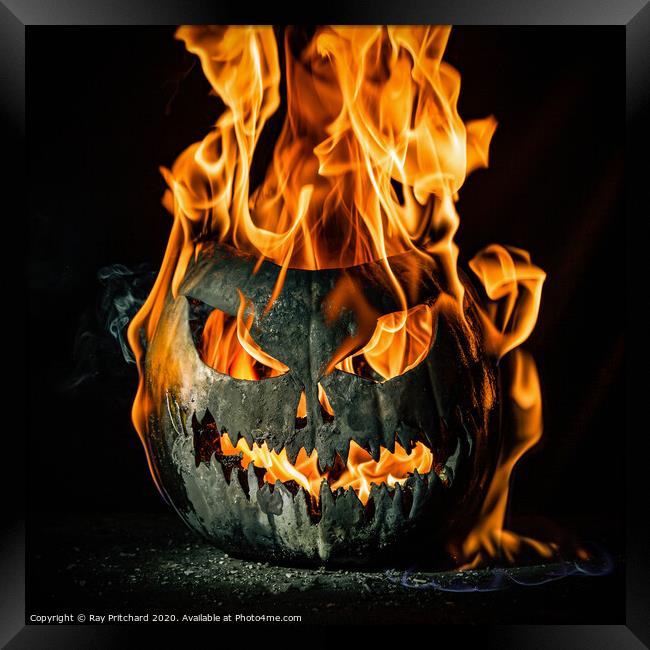 Pumpkin On Fire  Framed Print by Ray Pritchard