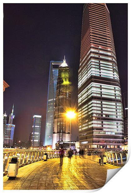 Jin Mao & Shangahi World Financial Centre Building Print by Phil Hall