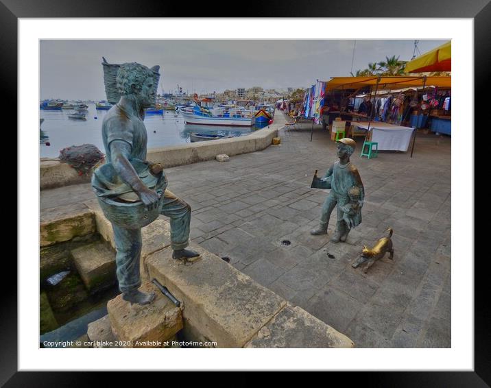 fisherman and son Framed Mounted Print by carl blake